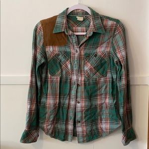 Levi’s Plaid Flannel with Leather Shoulder Patch